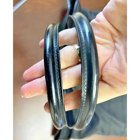 GUCCI Black Nylon Patent Tote Handbag Purse Women Laptop Business Overnight Hobo - Picture 9 of 15